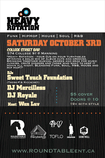 heavy_rotation heavy rotation EVENT: Saturday Oct. 3 Roundtable presents Heavy Rotation