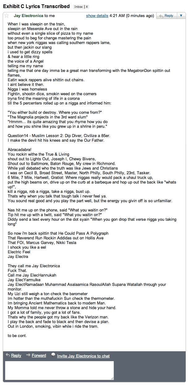 Exhibit C MUSIC: Jay Electronica – Exhibit C [Prod. Just Blaze]