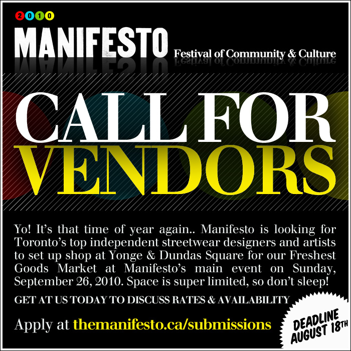 MNFSTO2010_FreshestGoods MNFSTO2010 FreshestGoods NEWS: Manifesto Festival Call For Vendors Freshest Goods Market Deadline Extended!