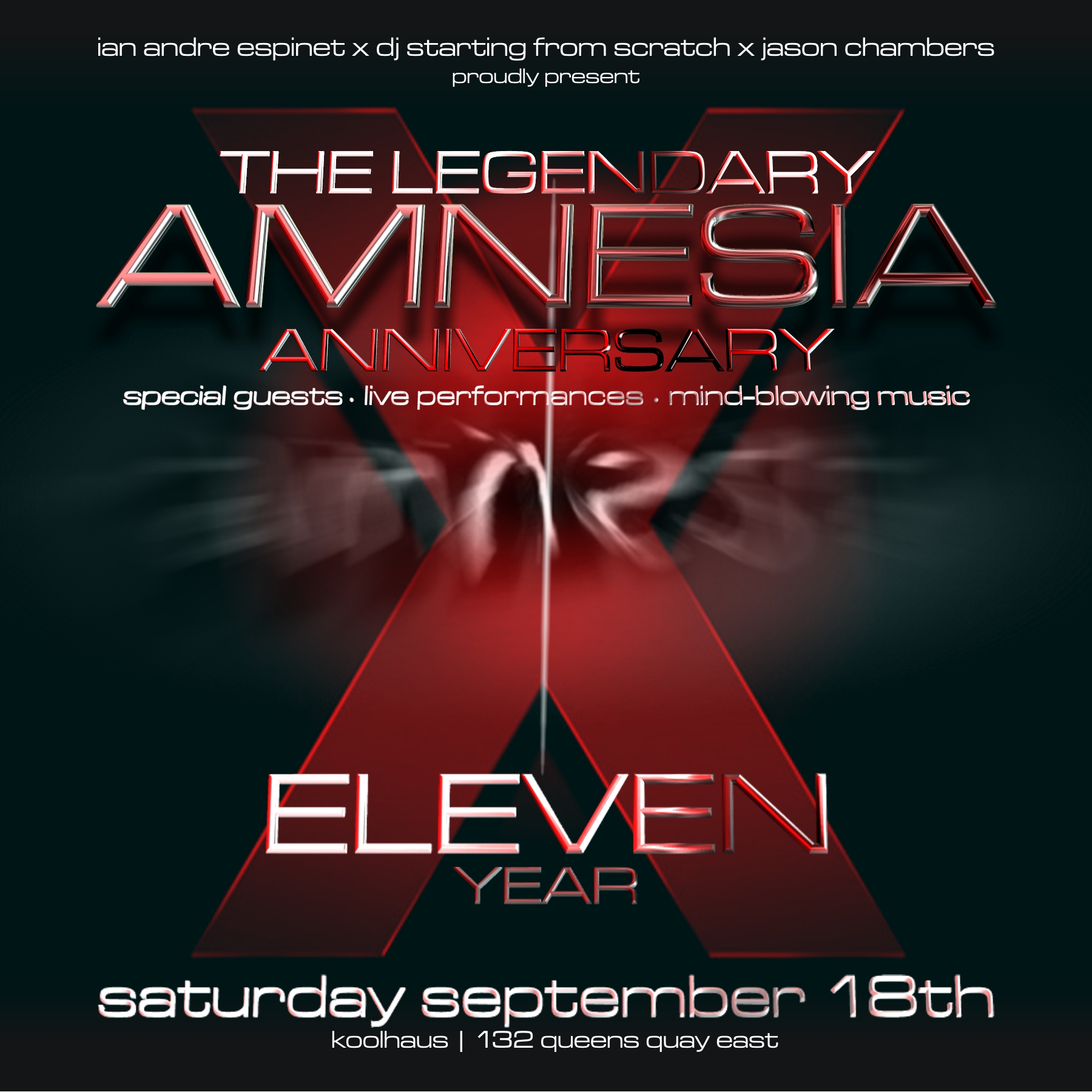 11year_sq 11year sq EVENT/CONTEST: Saturday Sept. 18 Amnesia 11 Year Anniversary @ KOOL HAUS