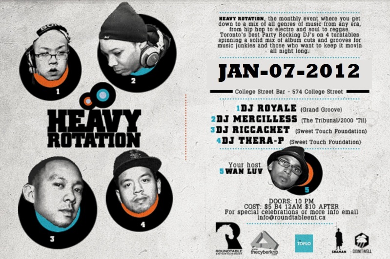 HEAVY-JAN-2012 HEAVY JAN 2012 EVENT: Saturday Jan. 7 Heavy Rotation @ COLLEGE STREET BAR