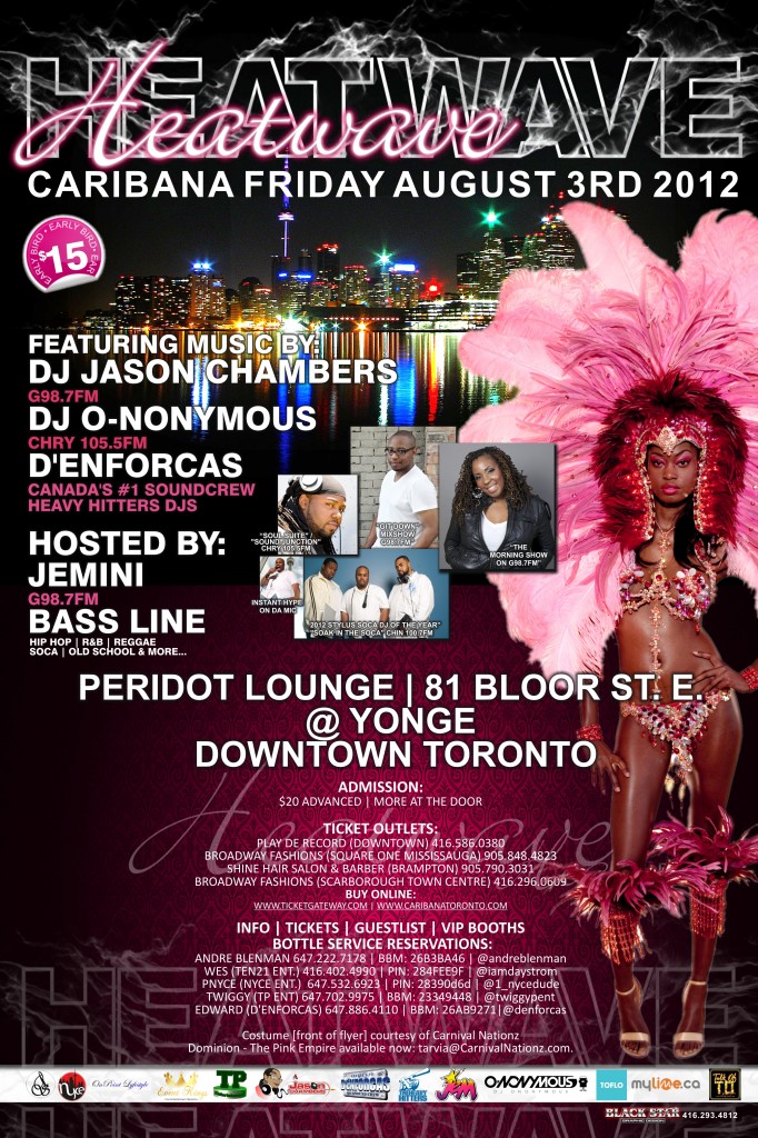 HEATWAVE POSTER2012 682x1024 EVENT: Friday Aug. 3   Heatwave @ PERIDOT